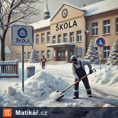 Matematická úloha – Hrabání sněhu před školou