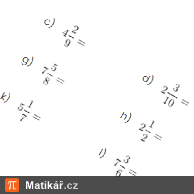 Matematická úloha – Zlomky na smíšená čísla 3